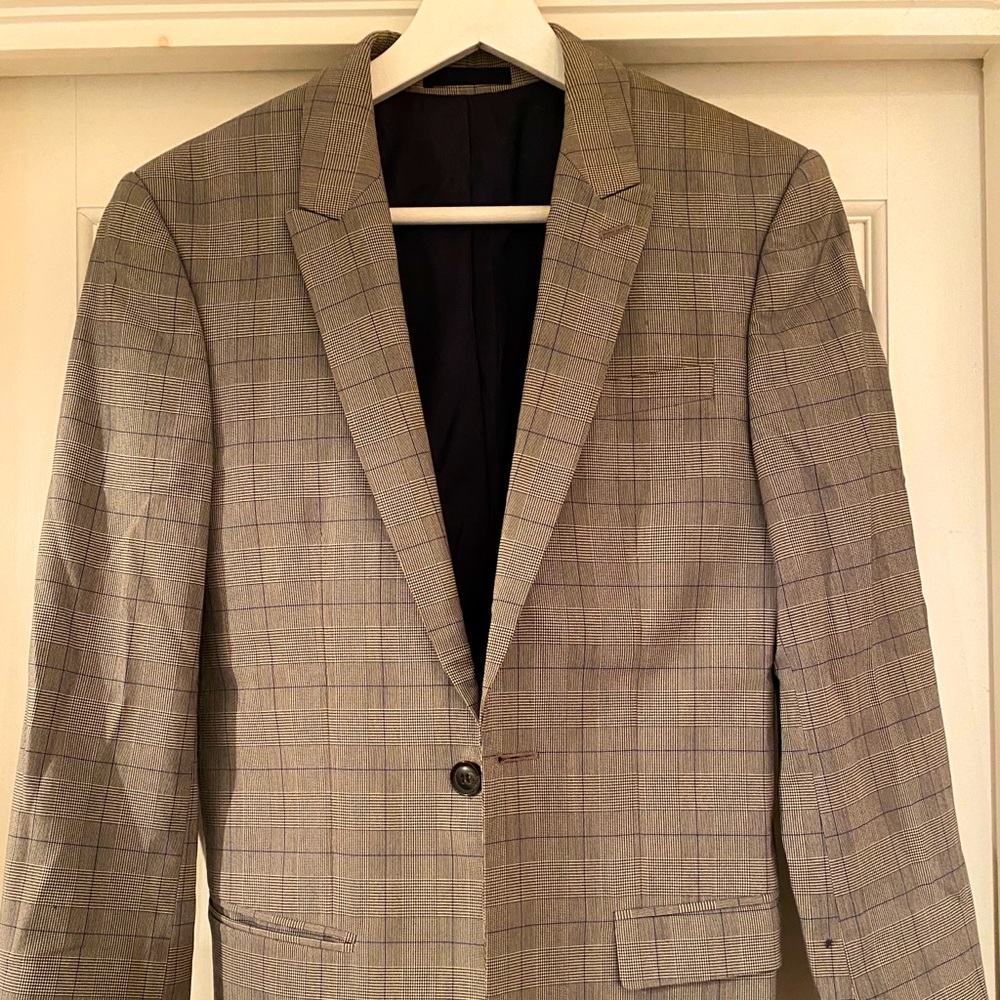 Grey plaid skinny fit suit